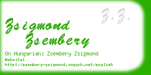 zsigmond zsembery business card